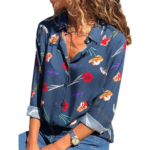 Women's long sleeve Chiffon turtleneck blouse - Image 9