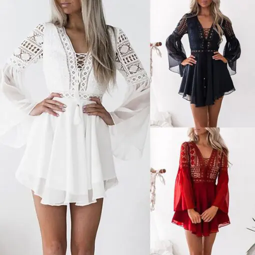 White Hollowed Dress - Image 4