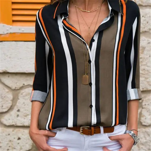 Women's long sleeve Chiffon turtleneck blouse - Image 13