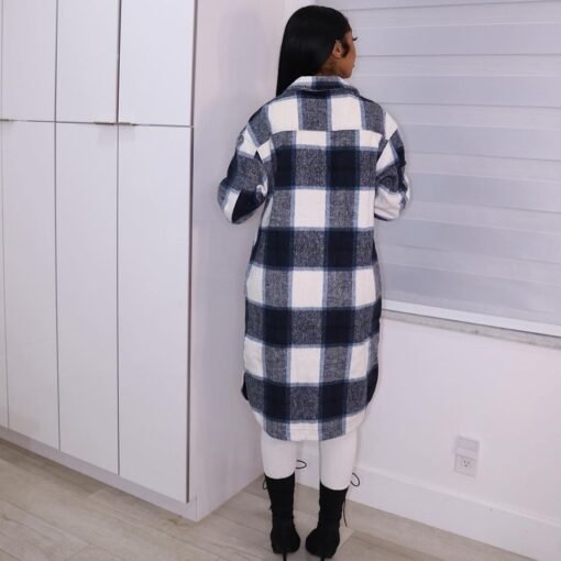 Elegant Checkered Coat - Image 4