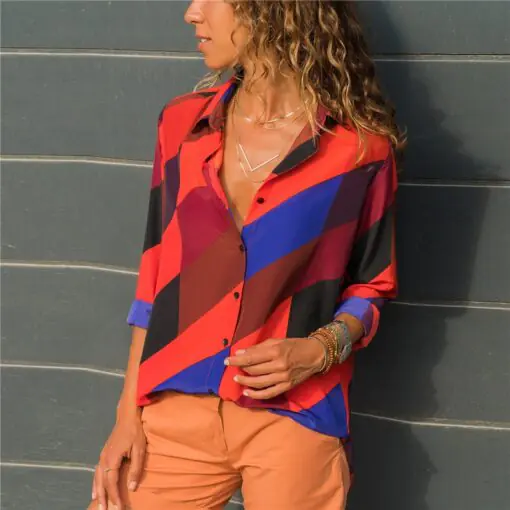 Women's long sleeve Chiffon turtleneck blouse - Image 16