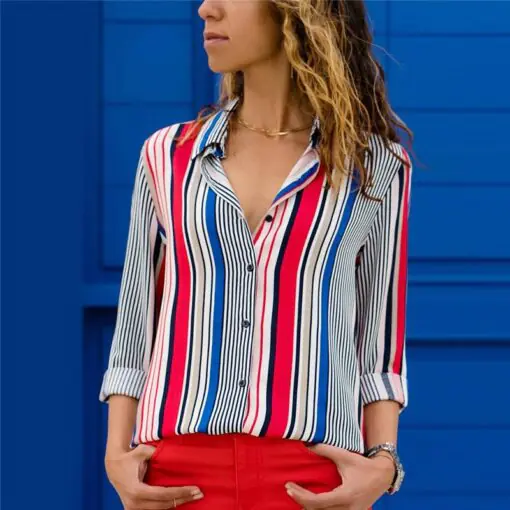 Women's long sleeve Chiffon turtleneck blouse - Image 14