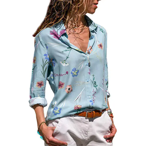 Women's long sleeve Chiffon turtleneck blouse - Image 19
