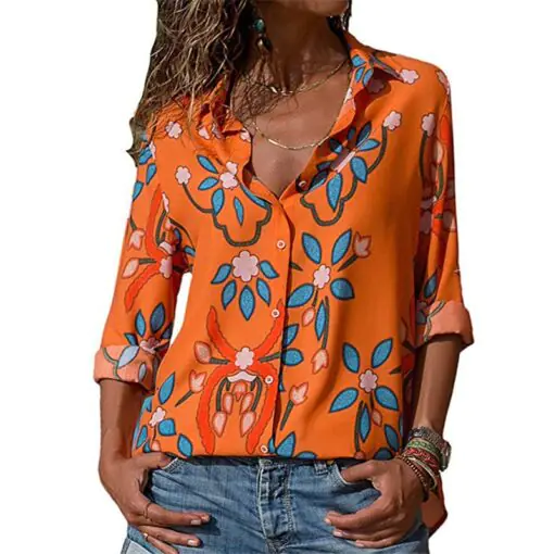 Women's long sleeve Chiffon turtleneck blouse - Image 17