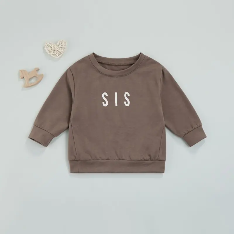 Toddler Solid Letter Print  Pullover - Image 7
