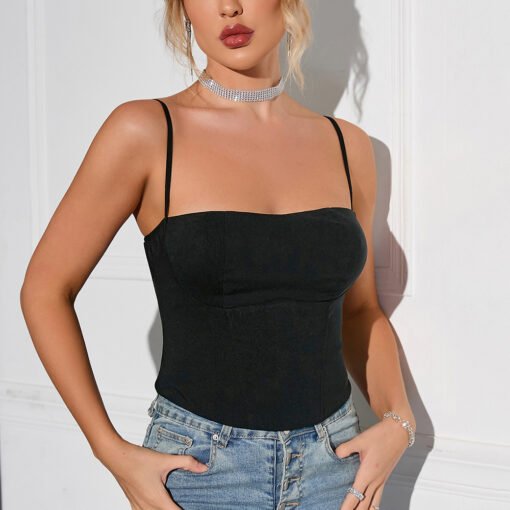 Sexy Camisole Women  Crop Top Sexy Boning Corset Backless Tight Braces Top - Image 2