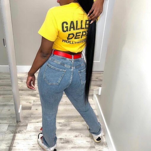 Women Clothing Summer Printed Personality Street Trendy Slim Fit Stretch Jeans Women - Image 4