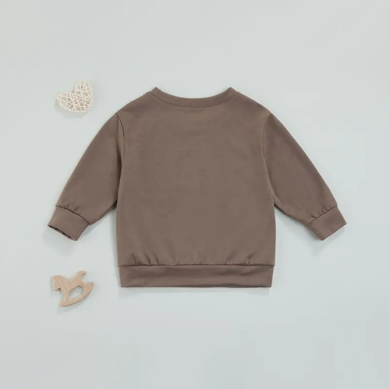 Toddler Solid Letter Print  Pullover - Image 6